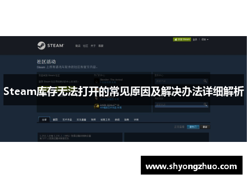 Steam库存无法打开的常见原因及解决办法详细解析